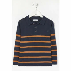Fat Face FatFace Blue Knitted Stripe Polo Top -FatFaceshop unnamed file 4352