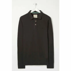 Fat Face FatFace Long Sleeve Black Piqué Polo Shirt 6 Fat Face FatFace Long Sleeve Black Piqué Polo Shirt -FatFaceshop unnamed file 4358