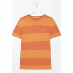 Fat Face Orange Block Stripe T-Shirt -FatFaceshop unnamed file 437