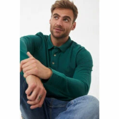 Fat Face Green Long Sleeve Pique Polo Shirt -FatFaceshop unnamed file 4373