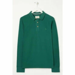 Fat Face Green Long Sleeve Pique Polo Shirt -FatFaceshop unnamed file 4374