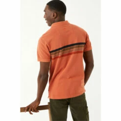 Fat Face FatFace Orange Piqué Chest Striped Polo Shirt 4 Fat Face FatFace Orange Piqué Chest Striped Polo Shirt -FatFaceshop unnamed file 4378