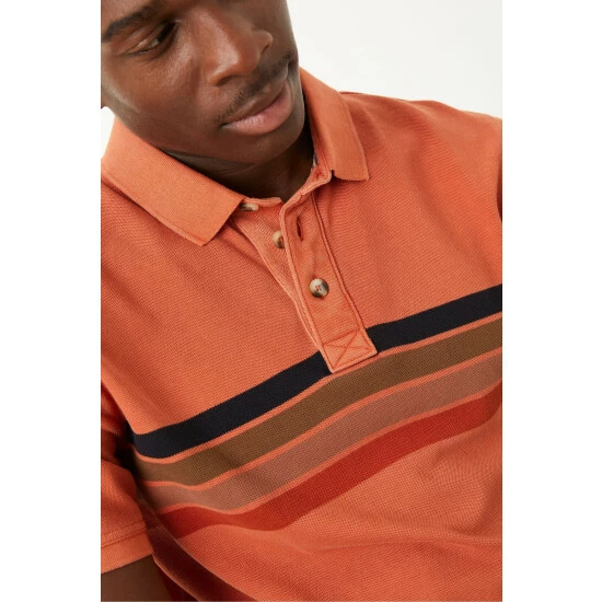 unnamed-file-4379.jpg Fat Face FatFace Orange Piqué Chest Striped Polo Shirt -FatFaceshop unnamed file 4379