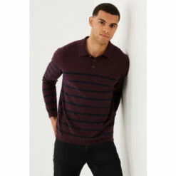 Fat Face FatFace Red Braunton Striped Knitted Polo Shirt