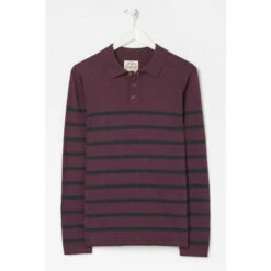 Fat Face FatFace Red Braunton Striped Knitted Polo Shirt -FatFaceshop unnamed file 4384
