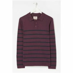 Fat Face FatFace Red Braunton Striped Knitted Polo Shirt -FatFaceshop unnamed file 4385
