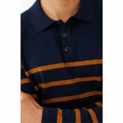 Fat Face FatFace Blue Braunton Striped Knitted Polo Shirt -FatFaceshop unnamed file 4413