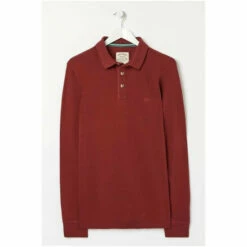 Fat Face Red Long Sleeve Piqué Polo Shirt -FatFaceshop unnamed file 4420