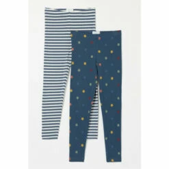 Fat Face FatFace Blue Star Stripe Leggings 2 Pack