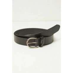 Fat Face FatFace Black Plait Keeper Leather Belt