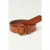 Fat Face FatFace Brown Round Buckle Leather Belt