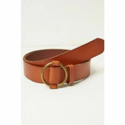 Fat Face FatFace Brown Round Buckle Leather Belt