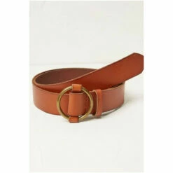 Fat Face FatFace Brown Round Buckle Leather Belt -FatFaceshop unnamed file 4718