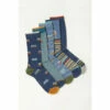 Fat Face FatFace Blue Camper Print Socks 5 Pack
