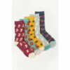 Fat Face Red Woodland Socks 5 Pack -FatFaceshop unnamed file 4734