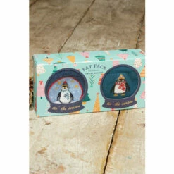 Fat Face FatFace Snow Globe Blue/Green Socks 2 Pack