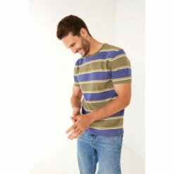 Fat Face FatFace Green Langhore Striped T-Shirt