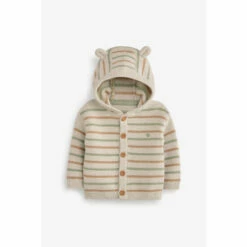 Fat Face FatFace Natural Stripe Hooded Bear Cardigan -FatFaceshop unnamed file 4783
