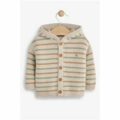 Fat Face FatFace Natural Stripe Hooded Bear Cardigan -FatFaceshop unnamed file 4787