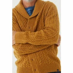 Fat Face Yellow Calder Cable Cardigan -FatFaceshop unnamed file 4795