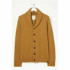 Fat Face Yellow Calder Cable Cardigan -FatFaceshop unnamed file 4797