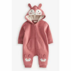 Fat Face FatFace Baby Crew Pink Bunny Zip Through Sweat Rompersuit -FatFaceshop unnamed file 4830