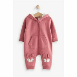 Fat Face FatFace Baby Crew Pink Bunny Zip Through Sweat Rompersuit -FatFaceshop unnamed file 4834