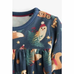 Fat Face FatFace Baby Crew Woodland Print Frill Romper Teal Blue -FatFaceshop unnamed file 4839