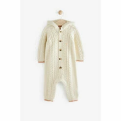 Fat Face FatFace Baby Crew Hooded Cream Knit Romper -FatFaceshop unnamed file 4856
