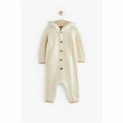 Fat Face FatFace Baby Crew Hooded Cream Knit Romper -FatFaceshop unnamed file 4858