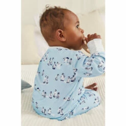 Fat Face FatFace Baby Crew Christmas Printed Animal Romper Blue -FatFaceshop unnamed file 4880