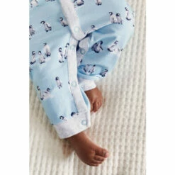 Fat Face FatFace Baby Crew Christmas Printed Animal Romper Blue -FatFaceshop unnamed file 4882