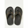 Fat Face FatFace Black Conwy Leather Flip Flops