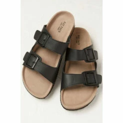 Fat Face FatFace Meldon Black Leather Sandals -FatFaceshop unnamed file 4912