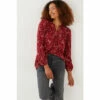Fat Face FatFace Red Betty Floral Craft Longline Top -FatFaceshop unnamed file 4940