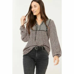 Fat Face FatFace Truro Artisan Geo Black Tunic