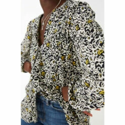 Fat Face FatFace Betty Black Mono Floral Longline Top -FatFaceshop unnamed file 4963