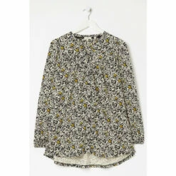 Fat Face FatFace Betty Black Mono Floral Longline Top -FatFaceshop unnamed file 4964