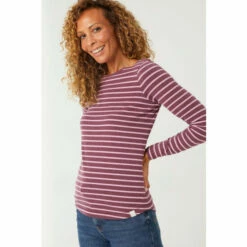 Fat Face FatFace Purple Organic Cotton Breton T-Shirt