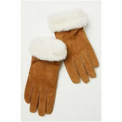Fat Face FatFace Ellie Brown Suede Gloves -FatFaceshop unnamed file 5061