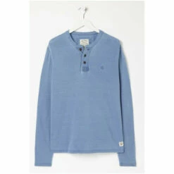 Fat Face Blue Jacquard Henley T-Shirt -FatFaceshop unnamed file 508