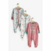 Fat Face FatFace Baby Crew 3pk Butterfly Star Sleepsuits