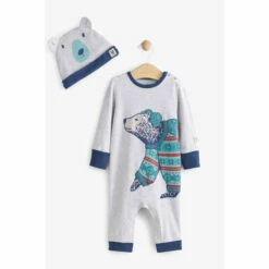 Fat Face FatFace Baby Crew Bear Romper Hat Set -FatFaceshop unnamed file 5108