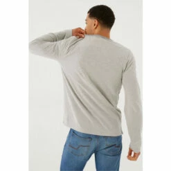 Fat Face FatFace Grey Textured Henley T-Shirt -FatFaceshop unnamed file 511