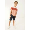 Fat Face FatFace Boys Red Mini Me Colourblock T-Shirt