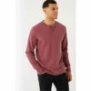 Fat Face FatFace Pink Waffle Henley T-Shirt -FatFaceshop unnamed file 524