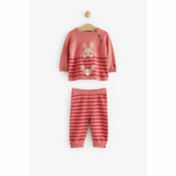 Fat Face FatFace Pink Knit Bunny Jumper And Leggings Set -FatFaceshop unnamed file 5271