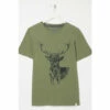 Fat Face FatFace Green Deer Dude T-Shirt -FatFaceshop unnamed file 533