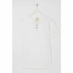 Fat Face FatFace Slub Henley White T-Shirt -FatFaceshop unnamed file 551