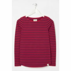 Fat Face FatFace Red Organic Cotton Breton T-Shirt